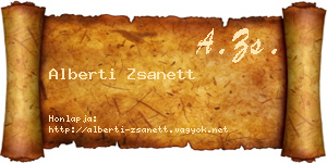 Alberti Zsanett névjegykártya